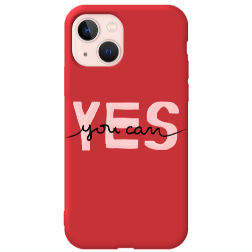 Apple iPhone 13 Yes you cam Red Colored Silicone TPU Θήκη