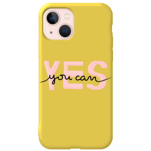 Apple iPhone 13 Yes you cam Yellow Colored Silicone TPU Θήκη