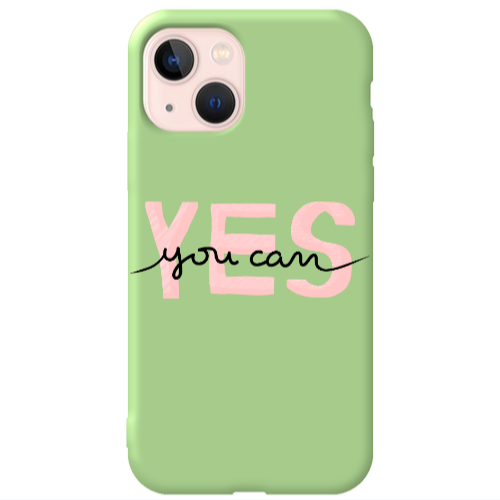Apple iPhone 13 Yes you cam Light Green Colored Silicone TPU Θήκη