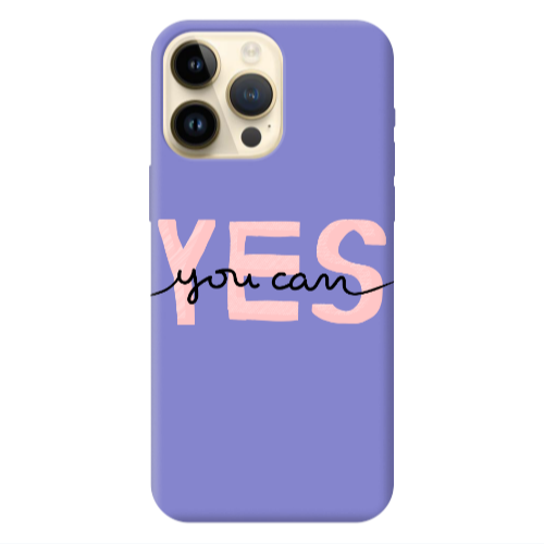 Apple iPhone 13 Pro Max Yes you cam Purple Colored Silicone TPU Θήκη