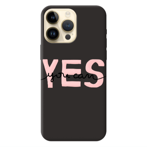 Apple iPhone 13 Pro Max Yes you cam Black Colored Silicone TPU Θήκη