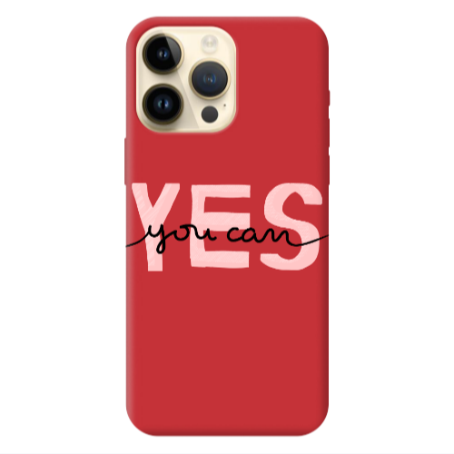 Apple iPhone 13 Pro Max Yes you cam Red Colored Silicone TPU Θήκη