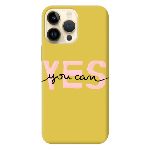 Apple iPhone 13 Pro Max Yes you cam Yellow Colored Silicone TPU Θήκη