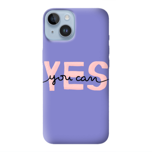 Apple iPhone 14  Yes you cam Purple Colored Silicone TPU Θήκη