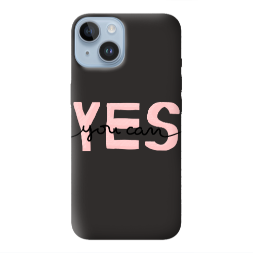 Apple iPhone 14 Plus Yes you cam Black Colored Silicone TPU Θήκη