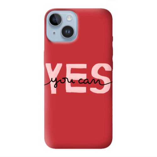Apple iPhone 14 Plus Yes you cam Red Colored Silicone TPU Θήκη