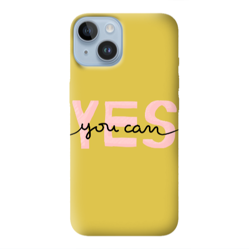 Apple iPhone 14 Plus Yes you cam Yellow Colored Silicone TPU Θήκη