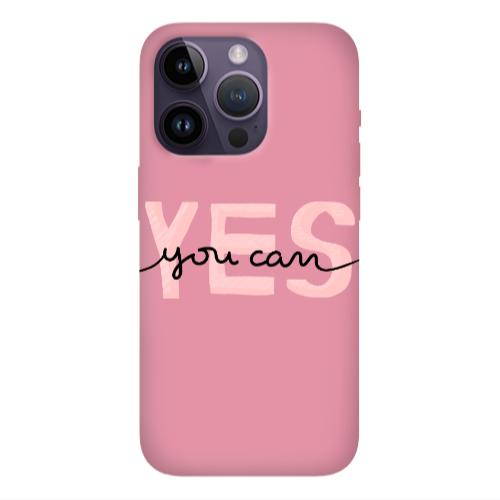 Apple iPhone 14 Pro  Yes you cam Pink Colored Silicone TPU Θήκη