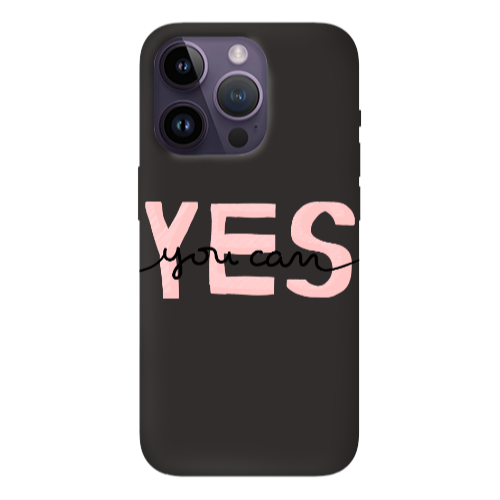 Apple iPhone 14 Pro Max Yes you cam Black Colored Silicone TPU Θήκη
