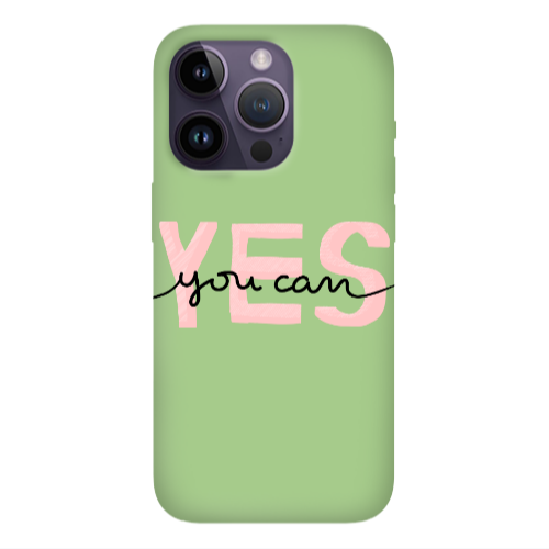 Apple iPhone 14 Pro Max Yes you cam Light Green Colored Silicone TPU Θήκη