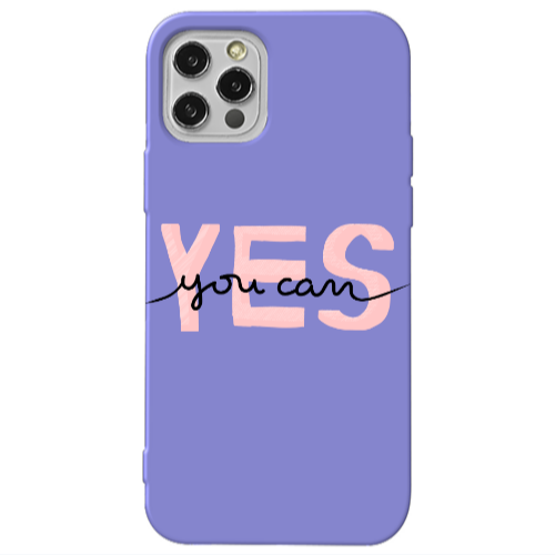 Apple iPhone 13 Pro Yes you cam Purple Colored Silicone TPU Θήκη