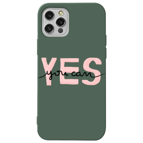 Apple iPhone 13 Pro Yes you cam Dark Green Colored Silicone TPU Θήκη