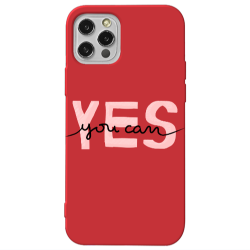 Apple iPhone 12 Pro Yes you cam Red Colored Silicone TPU Θήκη