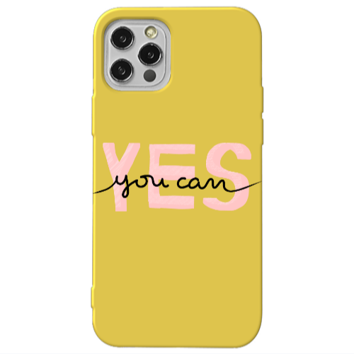 Apple iPhone 12 Pro Yes you cam Yellow Colored Silicone TPU Θήκη