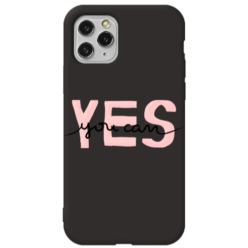 Apple iPhone 11 Pro Max Yes you cam Black Colored Silicone TPU Θήκη