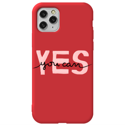 Apple iPhone 11 Pro Max Yes you cam Red Colored Silicone TPU Θήκη