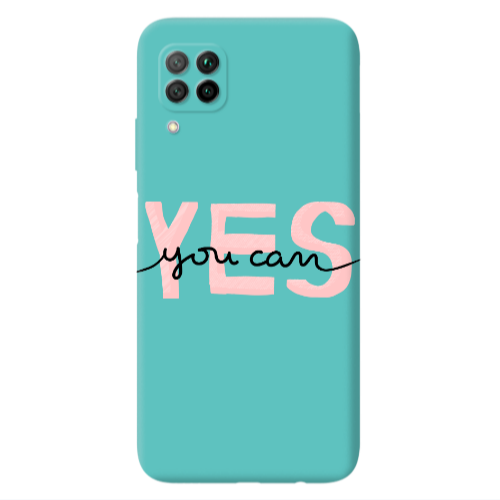 Huawei P40 Lite Yes you cam Turquoise Colored Silicone TPU Θήκη