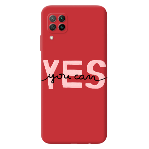 Huawei P40 Lite Yes you cam Red Colored Silicone TPU Θήκη