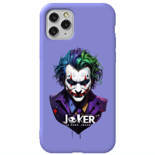 Apple iPhone 11 Pro Le amer Joker Purple Colored Silicone TPU Θήκη