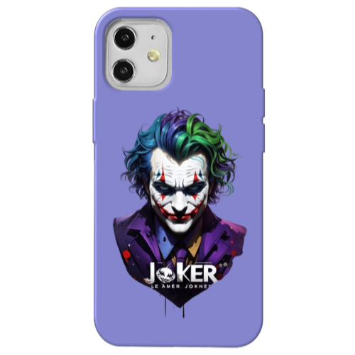 Apple iPhone 12 Le amer Joker Purple Colored Silicone TPU Θήκη