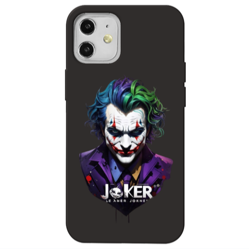 Apple iPhone 12 Le amer Joker Black Colored Silicone TPU Θήκη