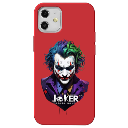 Apple iPhone 12 Le amer Joker Red Colored Silicone TPU Θήκη