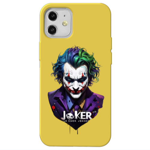 Apple iPhone 12 Le amer Joker Yellow Colored Silicone TPU Θήκη