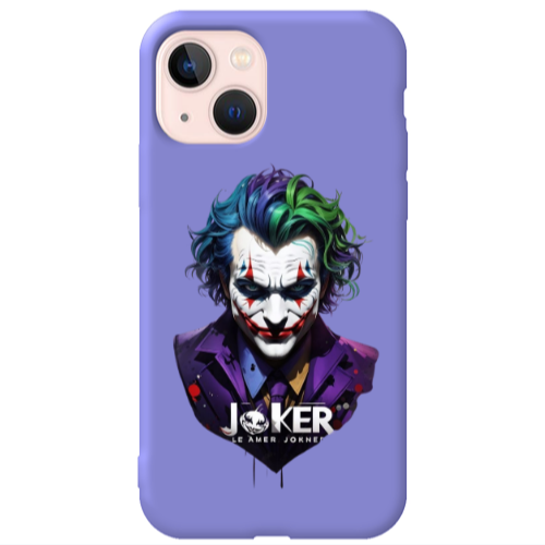 Apple iPhone 13 Le amer Joker Purple Colored Silicone TPU Θήκη