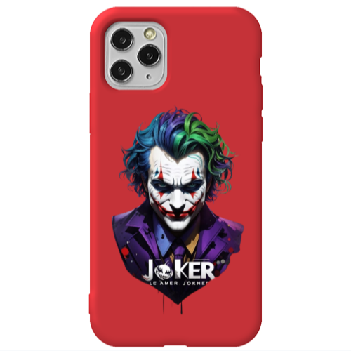 Apple iPhone 11 Pro Max Le amer Joker Red Colored Silicone TPU Θήκη