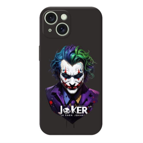 Apple iPhone 15 Le amer Joker Black Colored Silicone TPU Θήκη