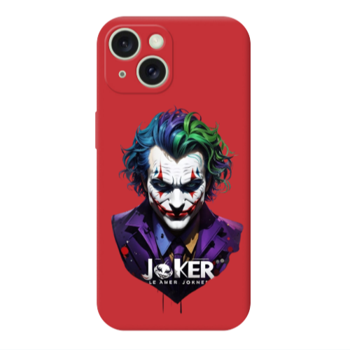 Apple iPhone 15 Le amer Joker Red Colored Silicone TPU Θήκη
