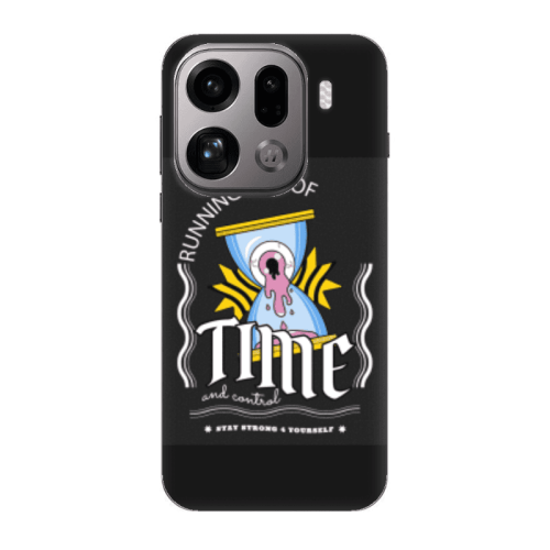Oppo Find X9 Pro Running out of time Black Colored Silicone TPU Θήκη