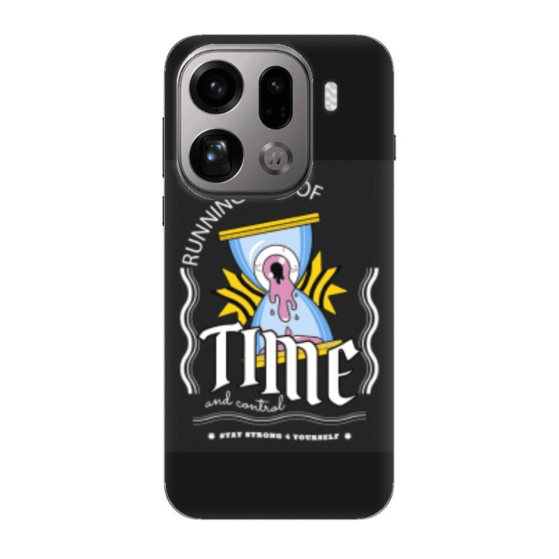 Oppo Find X9 Pro Running out of time Black Colored Silicone TPU Θήκη