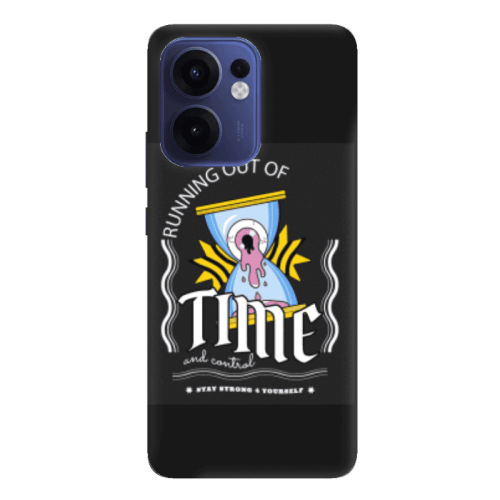 Oppo Reno 13 F Running out of time Black Colored Silicone TPU Θήκη