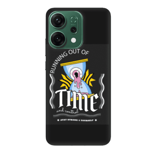 Oppo RENO 14 Running out of time Black Colored Silicone TPU Θήκη