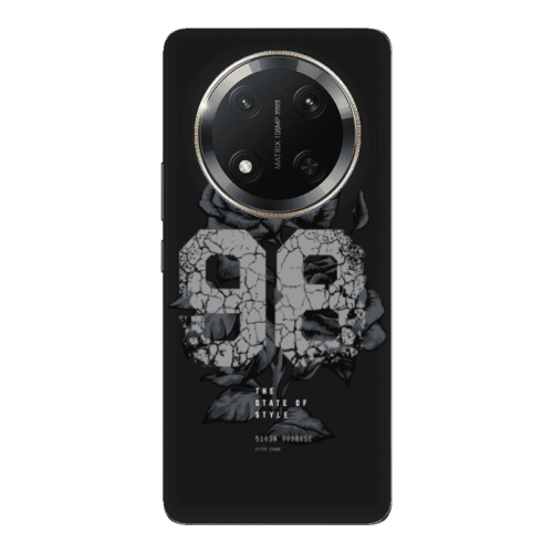 Honor Magic 7 Lite Flower 98 Black Colored Silicone TPU Θήκη