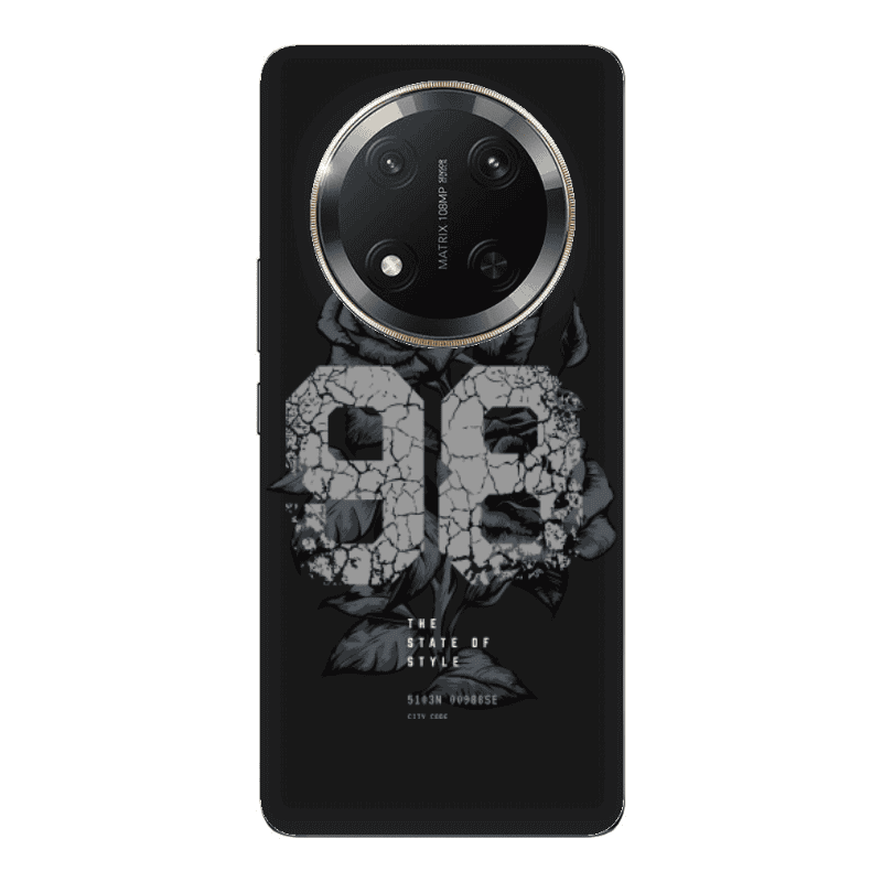 Honor Magic 7 Lite Flower 98 Black Colored Silicone TPU Θήκη
