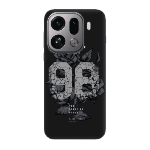 Oppo Find X9 Pro Flower 98 Black Colored Silicone TPU Θήκη