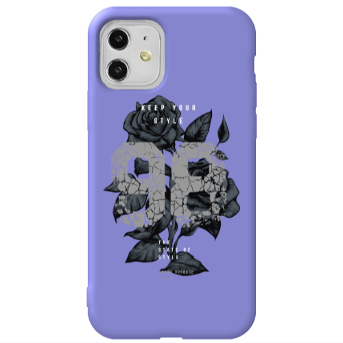 Apple iPhone 11  Flower 98 Purple Colored Silicone TPU Θήκη