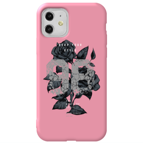 Apple iPhone 11  Flower 98 Pink Colored Silicone TPU Θήκη