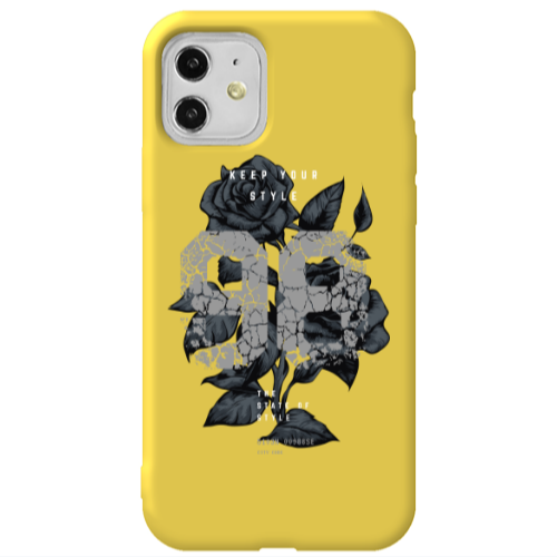 Apple iPhone 11  Flower 98 Yellow Colored Silicone TPU Θήκη