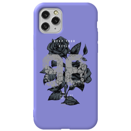 Apple iPhone 11 Pro Flower 98 Purple Colored Silicone TPU Θήκη