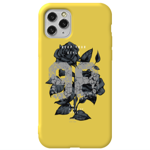 Apple iPhone 11 Pro Flower 98 Yellow Colored Silicone TPU Θήκη