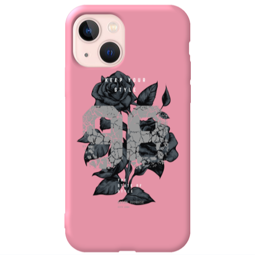 Apple iPhone 13 Flower 98 Pink Colored Silicone TPU Θήκη