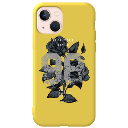 Apple iPhone 13 Flower 98 Yellow Colored Silicone TPU Θήκη