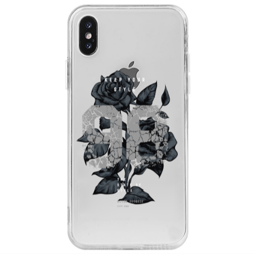 Apple iPhone X Flower 98 Transparent Silicone TPU Θήκη