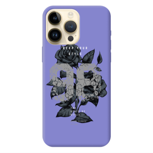 Apple iPhone 13 Pro Max Flower 98 Purple Colored Silicone TPU Θήκη
