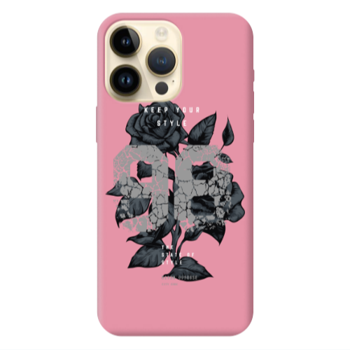 Apple iPhone 13 Pro Max Flower 98 Pink Colored Silicone TPU Θήκη