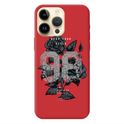 Apple iPhone 13 Pro Max Flower 98 Red Colored Silicone TPU Θήκη