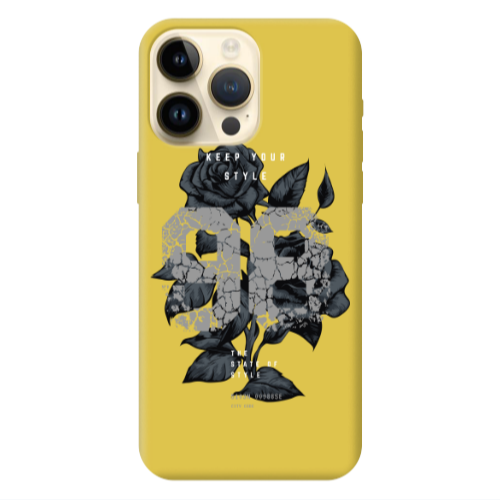 Apple iPhone 13 Pro Max Flower 98 Yellow Colored Silicone TPU Θήκη